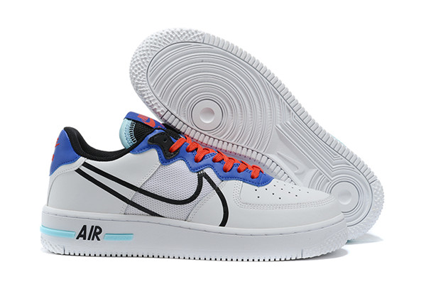 Women's Air Force 1 Low Top White/Blue Shoes 051